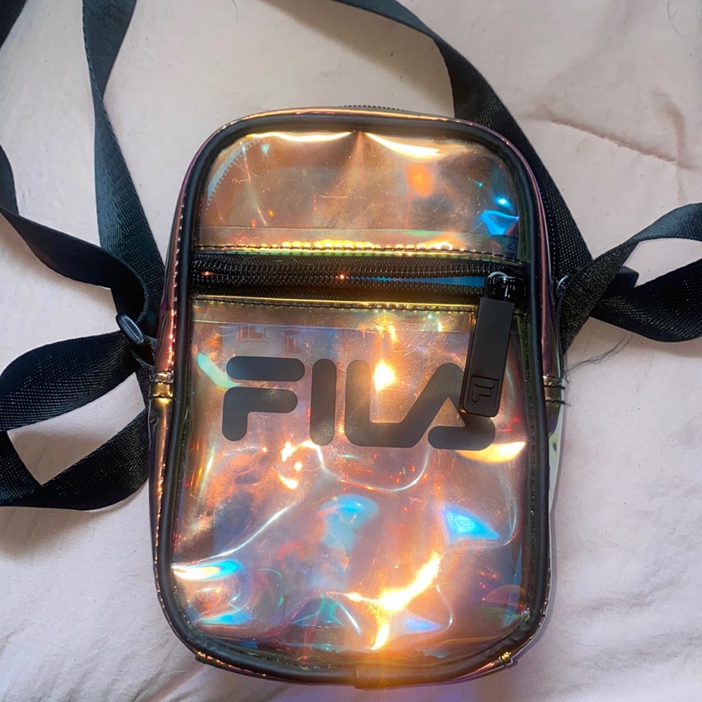 iridescent fila crossbody bag!